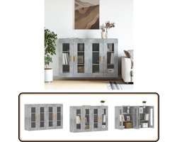 vidaXL Hangkasten 2 st bewerkt hout betongrijs