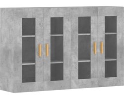 vidaXL - Hangkasten - 2 - st - bewerkt - hout - betongrijs