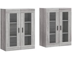 vidaXL Hangkasten 2 st bewerkt hout grijs sonoma eikenkleurig