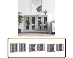 vidaXL Hangkasten 2 st bewerkt hout grijs sonoma eikenkleurig