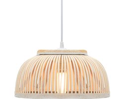 vidaXL Hanglamp halfrond 40 W E27 34x14.5 cm bamboe