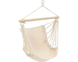 vidaXL - Hangstoel - creme - wit - (large)