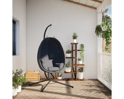 vidaXL Hangstoel met standaard stof en staal antracietkleurig
