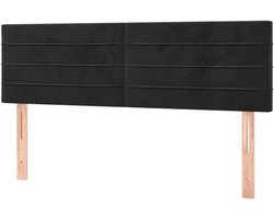 vidaXL Headboard LED 144x5x78/88cm velvet black