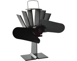vidaXL Heater Fan with 2 Fins Fan Heater Heating Stove Radiator Heaters Heater Fans Heating Black