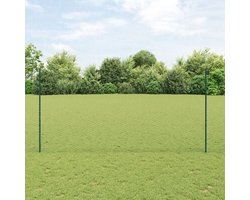 vidaXL - Hek - met - Paal - Groen - 1,5 - x - 25 - m - Staal