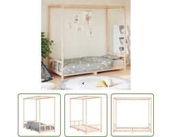 vidaXL Hemelbed - Kinderbed - Kinderbedframe 90x200 cm massief grenenhout - Grenenhouten Bed - Kindermeubel - Jeugd Kamer Decoratie