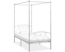 vidaXL - Hemelbedframe - metaal - wit - 100x200 - cm