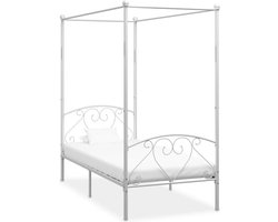 vidaXL - Hemelbedframe - metaal - wit - 120x200 - cm