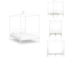 vidaXL - Hemelbedframe - metaal - wit - 120x200 - cm
