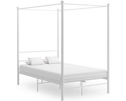vidaXL - Hemelbedframe - metaal - wit - 120x200 - cm
