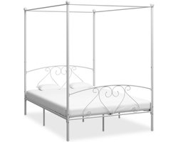 vidaXL - Hemelbedframe - metaal - wit - 140x200 - cm