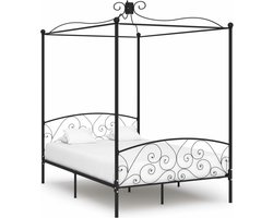 vidaXL - Hemelbedframe - metaal - zwart - 140x200 - cm