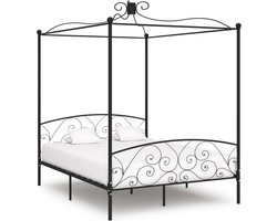 vidaXL - Hemelbedframe - metaal - zwart - 180x200 - cm