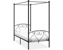 vidaXL - Hemelbedframe - metaal - zwart - 90x200 - cm