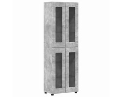 vidaXL - Highboard - FLORIN - Beton - Grijs - 60 - x - 35 - x - 182 - cm - Bewerkt - hout