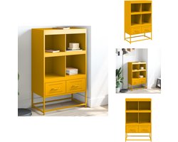 vidaXL Highboard - Highboard -bijzetkast - Hoge Kast - Hoge kast 68x39x111,5 cm staal mosterdgeel