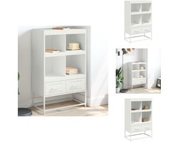 vidaXL Highboard - Highboard -bijzetkast - Hoge Kast - Hoge kast 68x39x111,5 cm staal wit