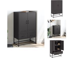 vidaXL Highboard - Highboard -zijkast - Hoge Kast - Hoge kast 68x39x111,5 cm staal zwart