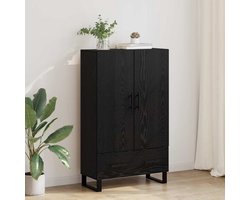 vidaXL - Highboard - met - lade - Zwart - Eiken - Bewerkt - hout