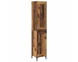 vidaXL - Highboard - Oud - Hout - 34,5 - x - 34 - x - 180 - cm - Bewerkt - hout