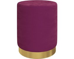 vidaXL - Hocker - met - opbergruimte - rond - fluweel - 31 - x - 37 - cm - paars