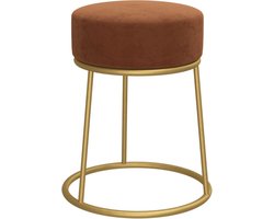 vidaXL - Hocker - rond - fluweel - bruin