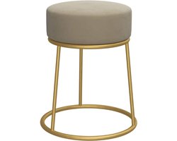 vidaXL - Hocker - rond - fluweel - donkergrijs