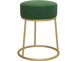 vidaXL - Hocker - rond - fluweel - groen