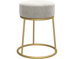 vidaXL - Hocker - rond - fluweel - lichtgrijs