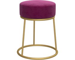 vidaXL - Hocker - rond - fluweel - paars