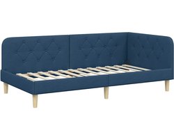 vidaXL - Hoek - Bed - Frame - Blauw - 90 - x - 190 - cm - Stof