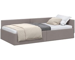 vidaXL - Hoek - Bed - Frame - Taupe - 90 - x - 190 - cm - Stof
