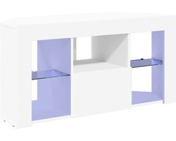 vidaXL - Hoek - LED - TV - Cabinet - 100 - x - 40 - x - 50 - cm - Wit - Bewerkt - hout