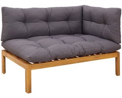 vidaXL - Hoek - Sofa - Eenheid - Natuurlijk - en - Donkergrijs - Acaciahout