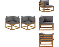 vidaXL Hoekbank - Hoekbanken - Sectionele Bank - Sectionele Banken - Hoekbanken 2 st met kussens sectioneel donkergrijs