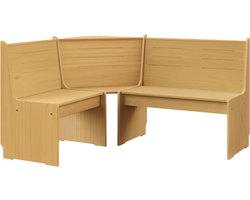 vidaXL - Hoekbank - REINE - 151 - cm - massief - grenenhout - honingbruin