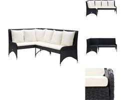 vidaXL Hoekbank - Tuinbank - Tuinhoekbanken 2 st poly rattan zwart - Buitendining - Patio Furniture - Garden Furniture