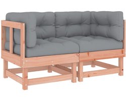 vidaXL - Hoekbanken - 2 - st - met - kussens - massief - douglashout