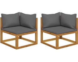 vidaXL - Hoekbanken - 2 - st - met - kussens - sectioneel - donkergrijs