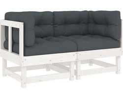vidaXL Hoekbanken met Kussens - Massief Grenenhout Hoekbank - Tuinset - Lounge Set - Outdoor Furniture - Garden Sofa
