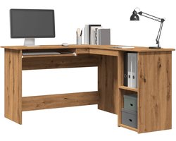 vidaXL Hoekbureau - 120x140 cm - Bewerkt Hout - Eiken Hoekbureau - Hoekbureaus - Bureau - Laptoptafel