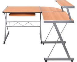 vidaXL Hoekbureau 132x112x99 cm bruin hout Hoekenbureau - Bureaus - Laptopstandaard - Home Office - Houten Bureau