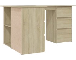 vidaXL - Hoekbureau - 145x100x76 - cm - bewerkt - hout - sonoma - eikenkleurig