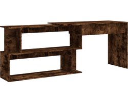 vidaXL - Hoekbureau - 200x50x76 - cm - bewerkt - hout - gerookt - eikenkleur