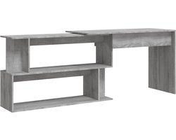 vidaXL - Hoekbureau - 200x50x76 - cm - bewerkt - hout - grijs - sonoma - eiken