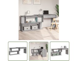 vidaXL Hoekbureau 200x50x76 cm bewerkt hout grijs sonoma eiken - Kantoorbureau - Bureau Grijze Eiken - Hoekbureau - Houten Bureau - Ergonomische Bureaublad