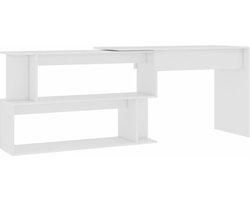 vidaXL - Hoekbureau - 200x50x76 - cm - bewerkt - hout - wit