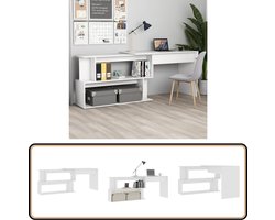 vidaXL Hoekbureau - 200x50x76 cm - Bewerkt hout - Wit Hoekenbureau - Bureau Modern - Werkplek - Kantoor - Schrijfblad