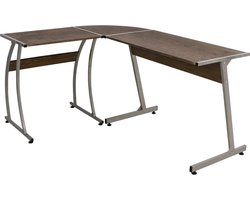 vidaXL - Hoekbureau - bewerkt - hout - bruin